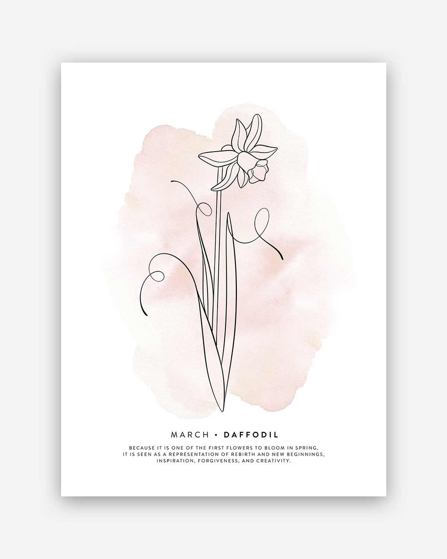 Birth month flower print | March - Daffodil