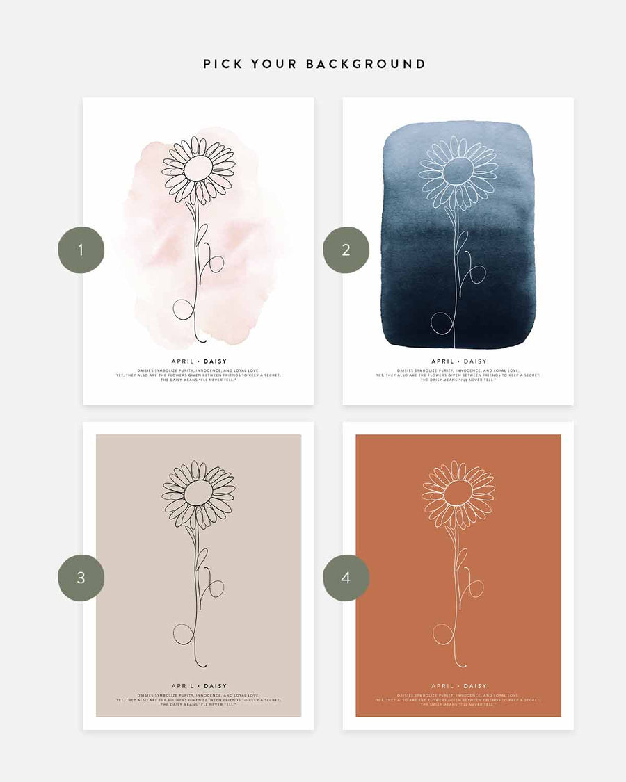 Birth month flower print | April - Daisy