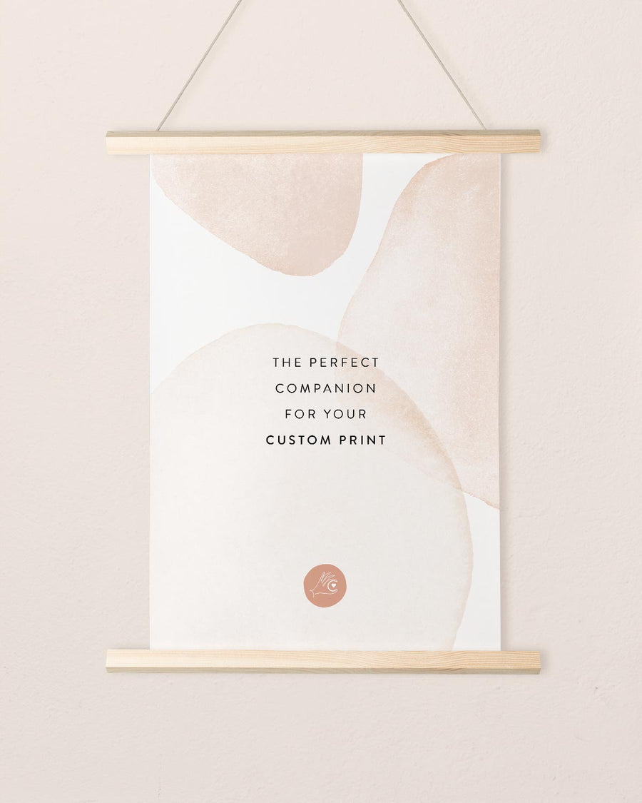 Wooden poster hanger