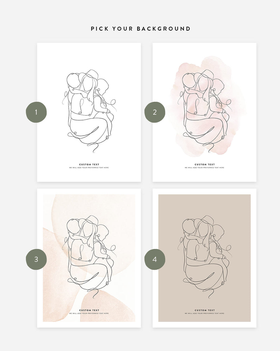 Faceless one line art print based on your photo