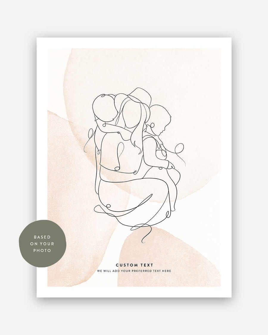 Faceless one line art print based on your photo
