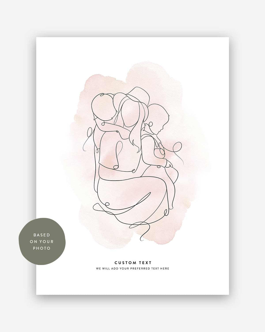 Faceless one line art print based on your photo