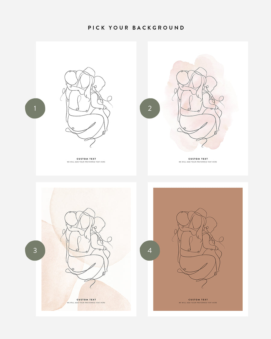 Faceless one line art print based on your photo